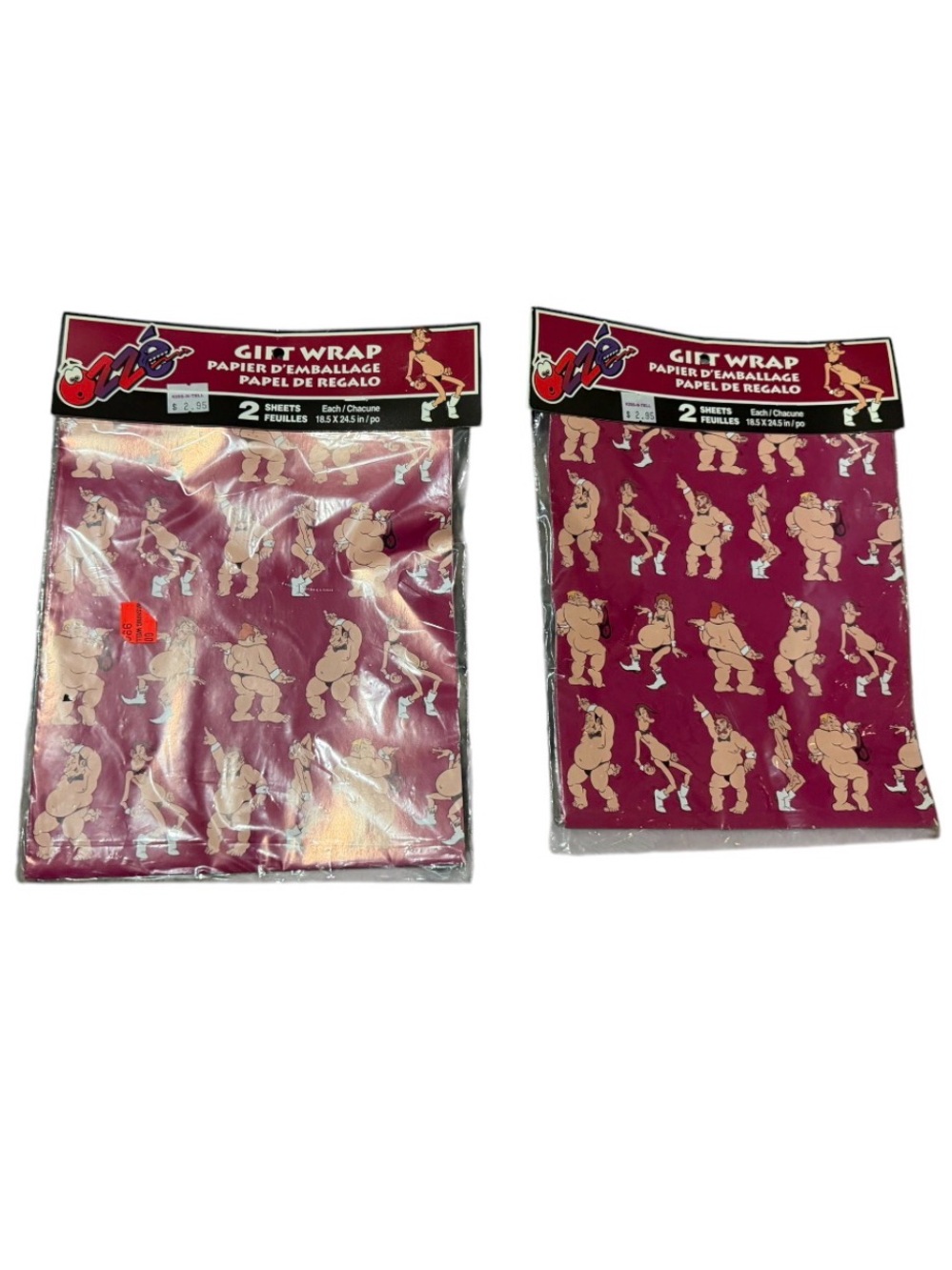 Vintage 2 Packs of Ozze Adult Wrapping Paper